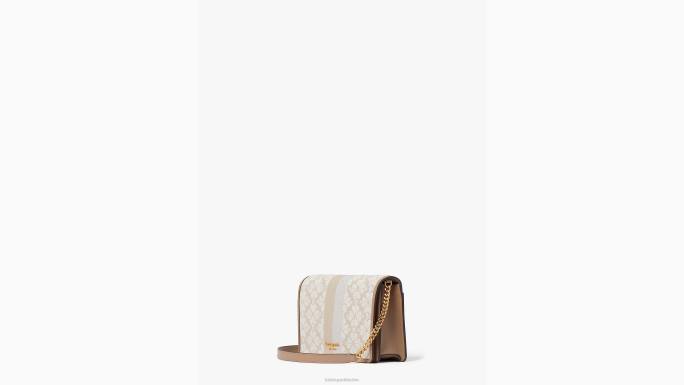 žene Kate Spade prirodni multi cvjetni jacquard stripe lančić novčanik pribor 04HN255