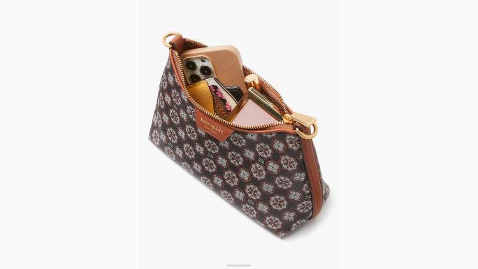 žene Kate Spade prirodni multi platneni gornji dio s patentnim zatvaračem presvučen cvjetnim monogramom preko tijela pribor 04HN310
