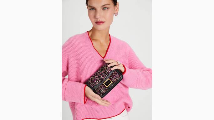 žene Kate Spade roza multi katy lančić od tvida preko tijela pribor 04HN474