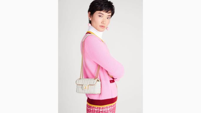 žene Kate Spade slonovača evelyn prošiveni mali rameni crossbody pribor 04HN232
