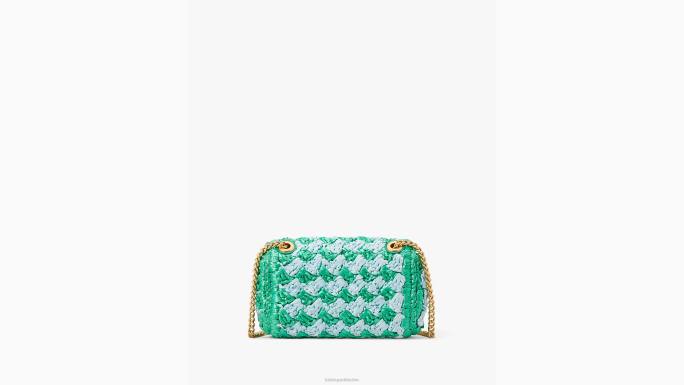 žene Kate Spade svježe zelje multi evelyn prugaste heklane rafije s malim ramenima preko tijela pribor 04HN14