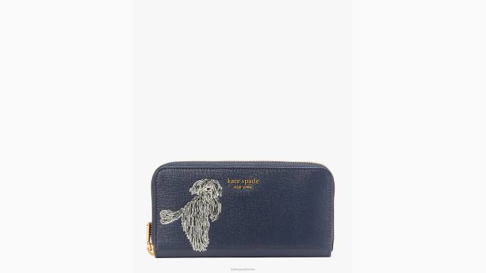 žene Kate Spade blejzer plavi multi čupavi kontinentalni novčanik s reljefnim zatvaračem pribor 04HN465