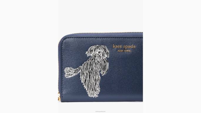 žene Kate Spade blejzer plavi multi čupavi kontinentalni novčanik s reljefnim zatvaračem pribor 04HN465
