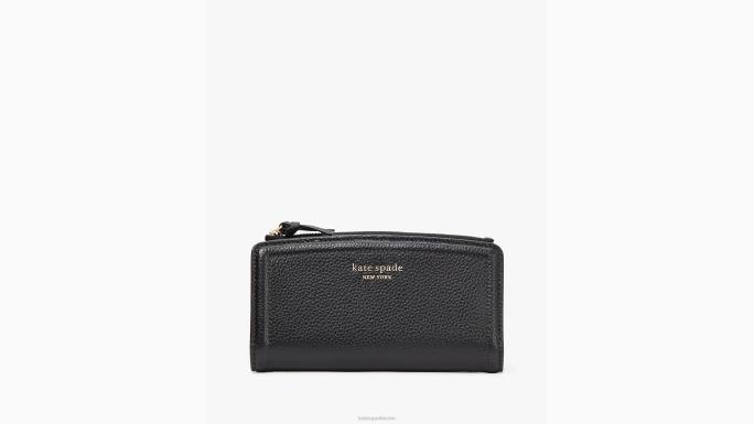žene Kate Spade crno knott zip slim novčanik pribor 04HN455