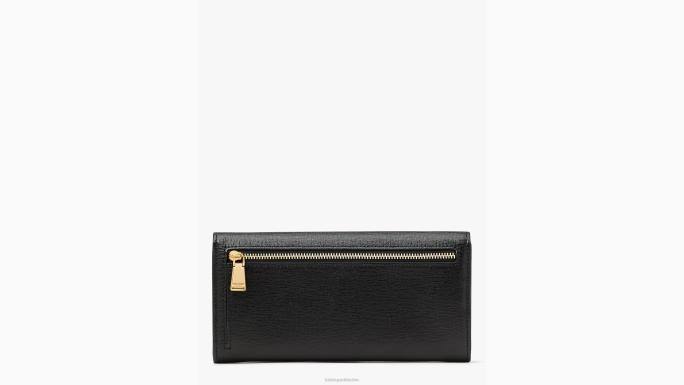 žene Kate Spade crno kontinentalni novčanik s preklopom morgan bow pribor 04HN389