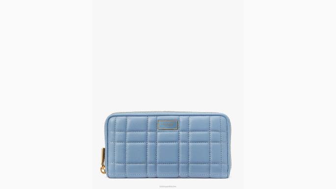 žene Kate Spade manta plava evelyn prošiveni kontinentalni novčanik s patentnim zatvaračem pribor 04HN395