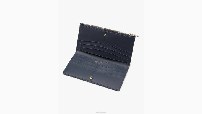 žene Kate Spade plava višebojna cvjetni jacquard zip tanki novčanik pribor 04HN393