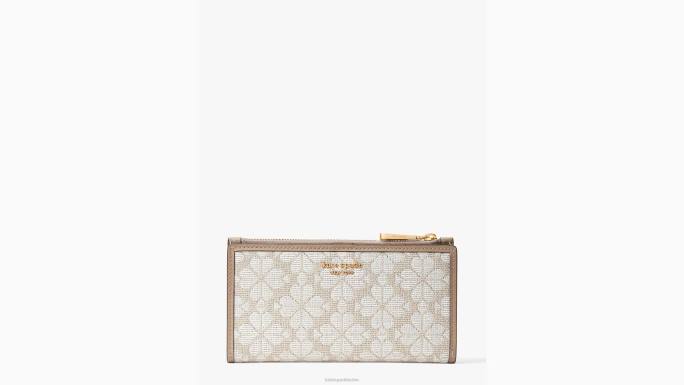 žene Kate Spade prirodni multi cvjetni jacquard zip tanki novčanik pribor 04HN367