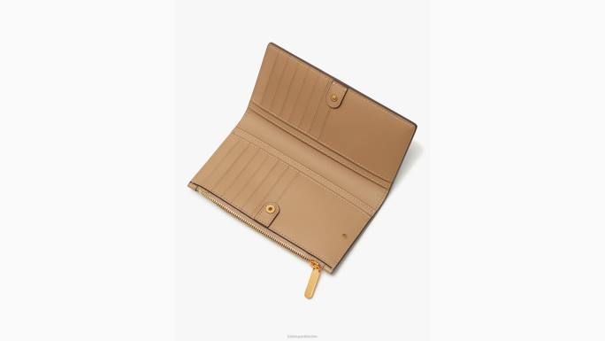 žene Kate Spade prirodni multi cvjetni jacquard zip tanki novčanik pribor 04HN367