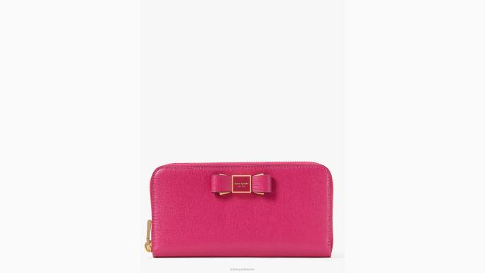 žene Kate Spade roza šljiva novčanik kontinentalni s patentnim zatvaračem ukrašen morgan lukom pribor 04HN445