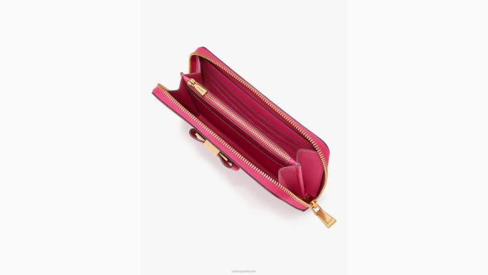 žene Kate Spade roza šljiva novčanik kontinentalni s patentnim zatvaračem ukrašen morgan lukom pribor 04HN445