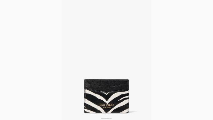 žene Kate Spade crni multi morgan držač kartice s reljefom zebre pribor 04HN473