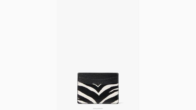 žene Kate Spade crni multi morgan držač kartice s reljefom zebre pribor 04HN473