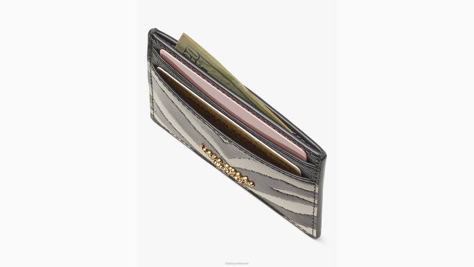 žene Kate Spade crni multi morgan držač kartice s reljefom zebre pribor 04HN473
