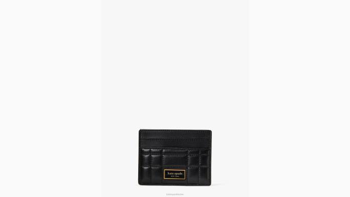 žene Kate Spade crno evelyn prošiveni držač kartice pribor 04HN391
