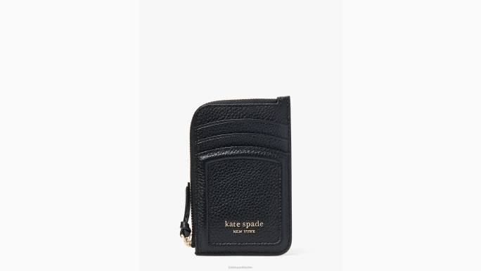 žene Kate Spade crno knott zip držač kartice pribor 04HN468