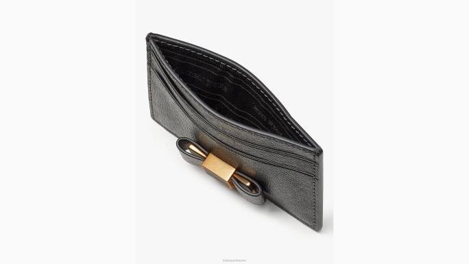žene Kate Spade crno morgan bow uljepšani držač kartice pribor 04HN434