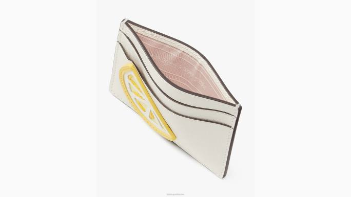 žene Kate Spade halo bijeli multi Držač kartice s aplikacijom kapljice limuna pribor 04HN399