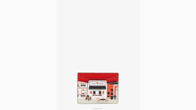 žene Kate Spade jarko crvena multi držač kartice od reljefne kože pribor 04HN418
