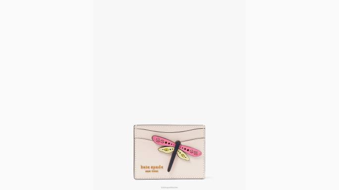žene Kate Spade jutarnja plaža multi dragonfly novost ukrašen kožni držač kartice pribor 04HN398