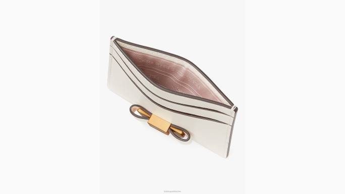 žene Kate Spade pergament morgan bow uljepšani držač kartice pribor 04HN433