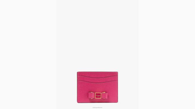 žene Kate Spade roza šljiva morgan bow uljepšani držač kartice pribor 04HN435