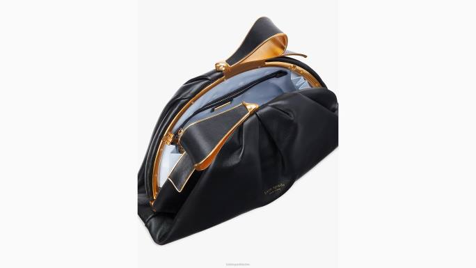 žene Kate Spade crno spojka pramčanog okvira pribor 04HN161