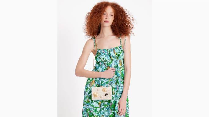 žene Kate Spade multi što školjka ocean scene smola okvir spojka pribor 04HN15