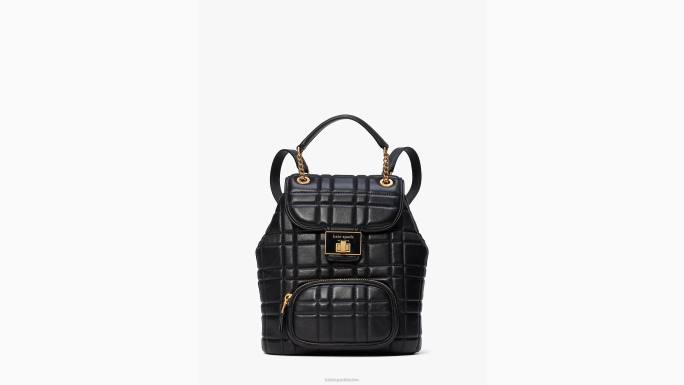 žene Kate Spade crno prošiveni mali ruksak evelyn pribor 04HN290
