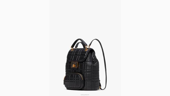 žene Kate Spade crno prošiveni mali ruksak evelyn pribor 04HN290