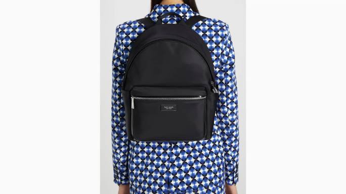 žene Kate Spade crno sam ikona ksnyl najlonski srednji ruksak pribor 04HN263