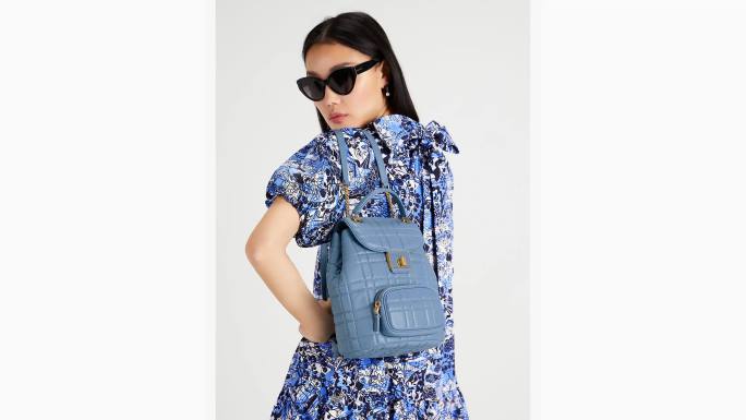 žene Kate Spade manta plava prošiveni mali ruksak evelyn pribor 04HN288
