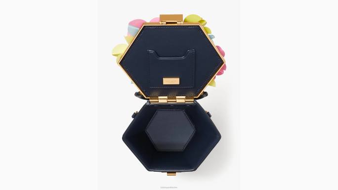 žene Kate Spade blejzer plavi multi in bloom ukrašena 3d buket torba s gornjom ručkom pribor 04HN182