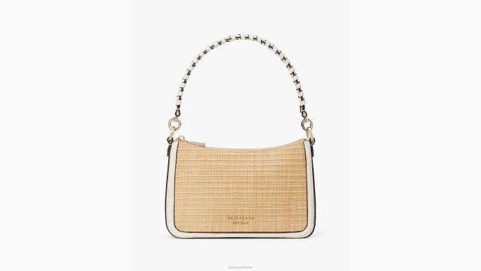 žene Kate Spade krema multi hudson straw srednje kabriolet crossbody pribor 04HN28