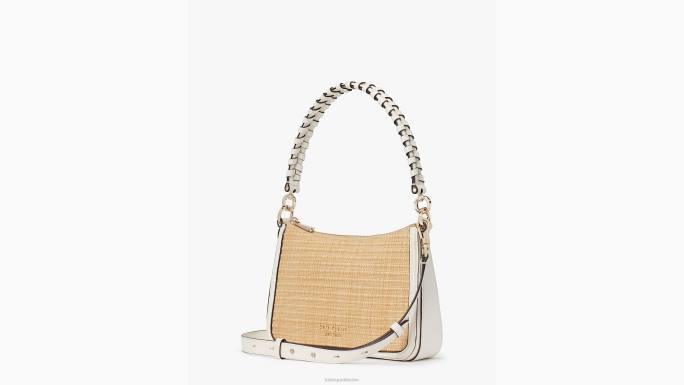 žene Kate Spade krema multi hudson straw srednje kabriolet crossbody pribor 04HN28