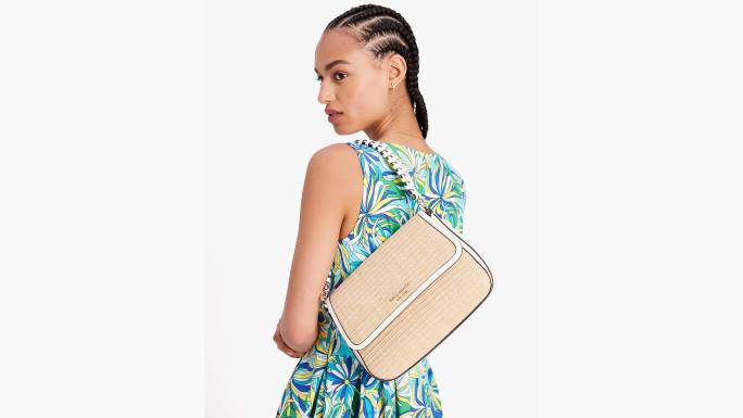 žene Kate Spade krema multi hudson straw srednje kabriolet torba za rame pribor 04HN26