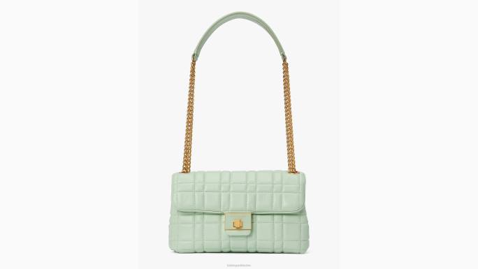 žene Kate Spade krema od pistacija evelyn prošivena srednja preklopna torba za rame pribor 04HN317