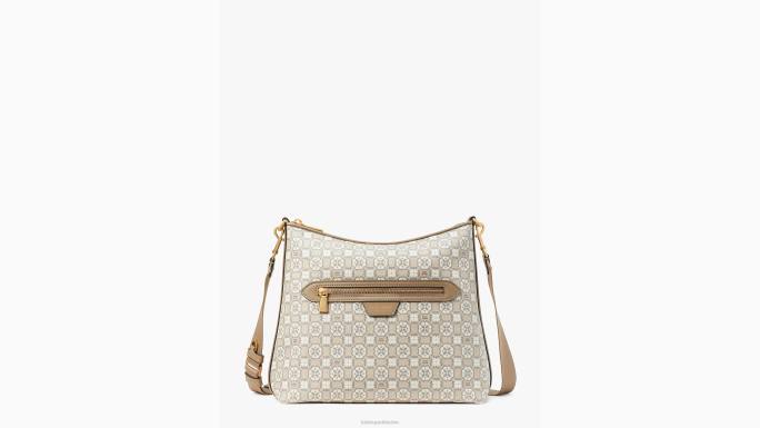 žene Kate Spade prirodni multi platnena torba presvučena cvijećem srednje veličine pribor 04HN155
