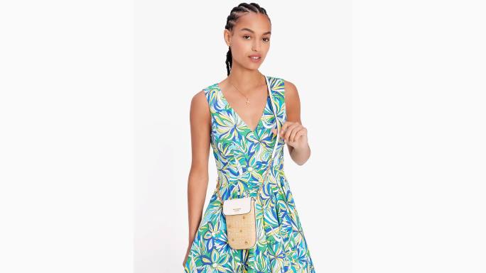 žene Kate Spade prirodni multi steffie ukrašen slamom sjever jug ​​telefon crossbody pribor 04HN29