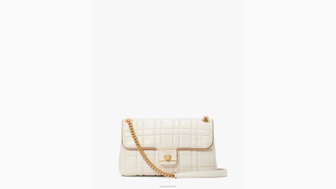 žene Kate Spade slonovača evelyn prošivena srednja preklopna torba za rame pribor 04HN318