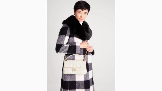 žene Kate Spade slonovača evelyn prošivena srednja preklopna torba za rame pribor 04HN318