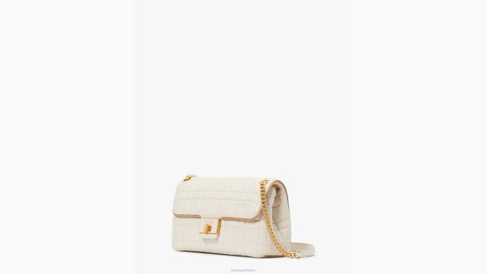 žene Kate Spade slonovača evelyn prošivena srednja preklopna torba za rame pribor 04HN318