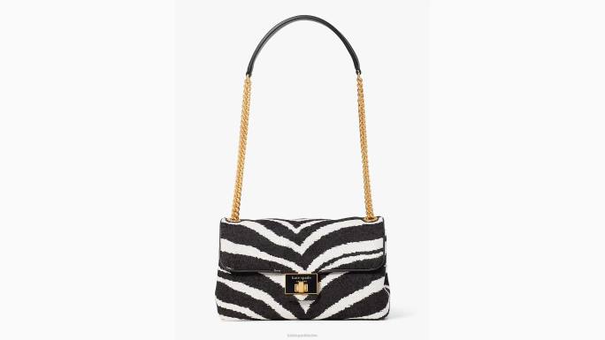 žene Kate Spade crni multi evelyn zebra boucle jacquard srednja torba na rame pribor 04HN330