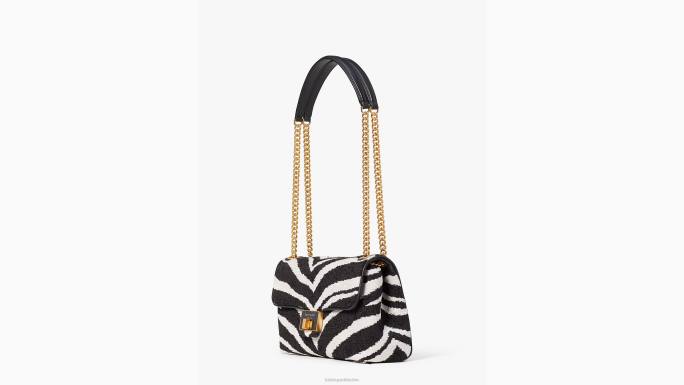 žene Kate Spade crni multi evelyn zebra boucle jacquard srednja torba na rame pribor 04HN330
