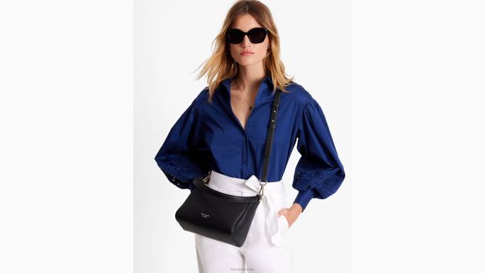 žene Kate Spade crno knott srednja torba za rame pribor 04HN239