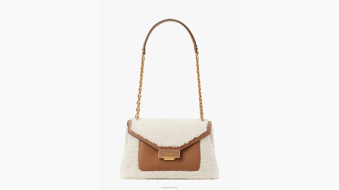 žene Kate Spade krema multi gramercy shearling srednje konvertibilna torba za rame pribor 04HN338