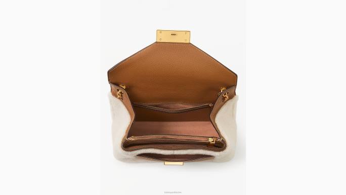 žene Kate Spade krema multi gramercy shearling srednje konvertibilna torba za rame pribor 04HN338