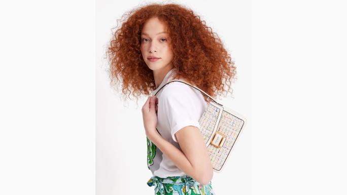 žene Kate Spade krema multi srednja torba preko ramena od katy tvida pribor 04HN49
