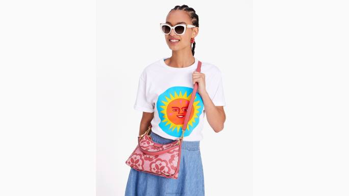 žene Kate Spade pekmez od malina multi cvjetni monogram reece mala torbica za rame pribor 04HN45