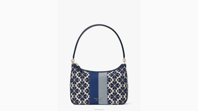 žene Kate Spade plava višebojna cvijet jacquard pruge sam mala kabriolet torba za rame pribor 04HN270